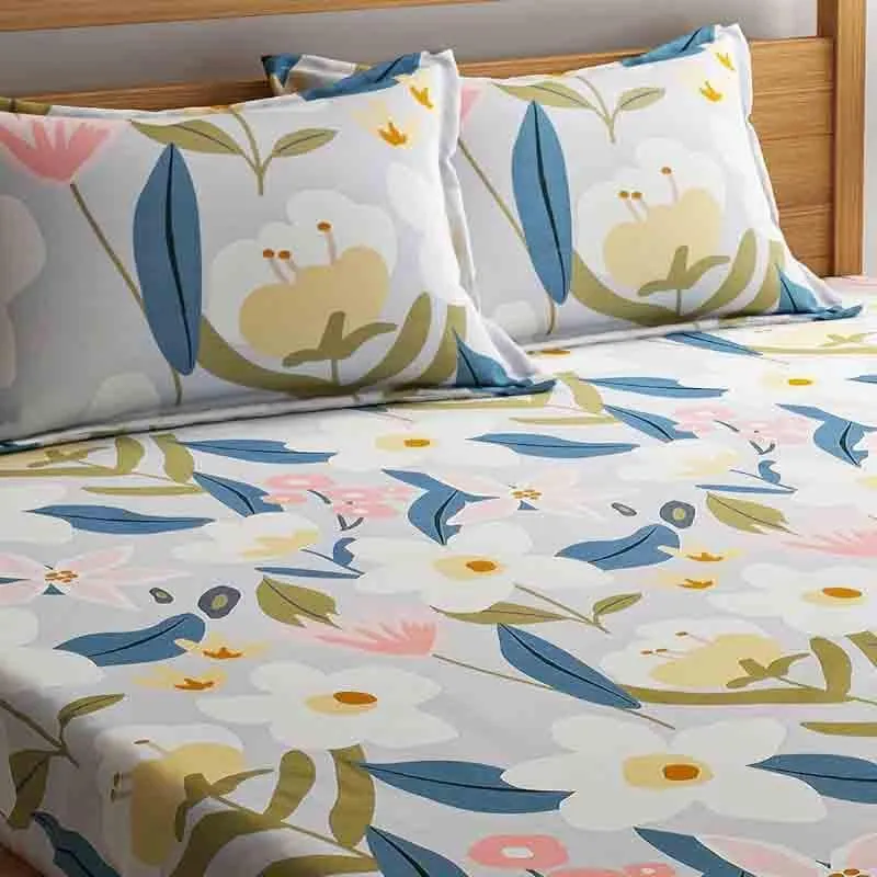 The Message of Florals Cotton Bedsheet - 210 TC media 5