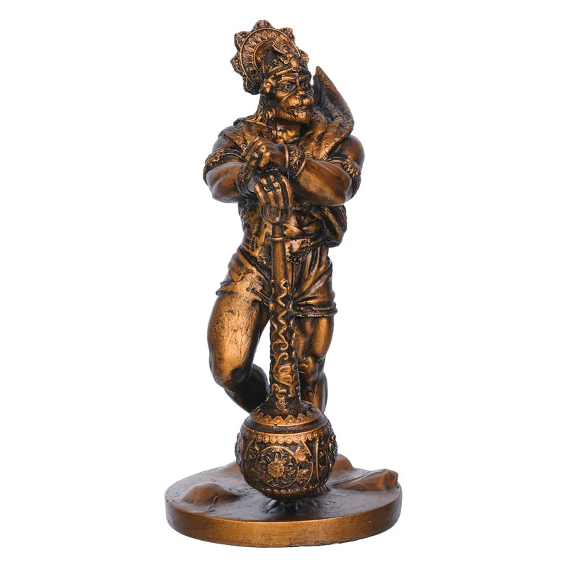 Standing Lord Hanuman Idol - Gold media 4