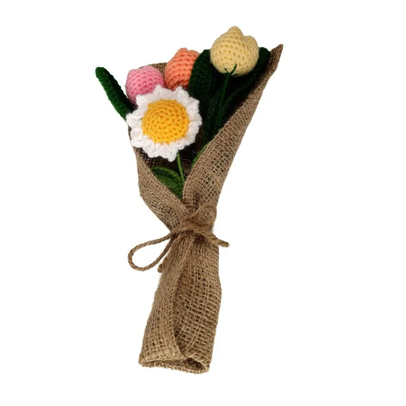 Crochet Handmade Tulip Love Bouquet - Set Of Four media 3