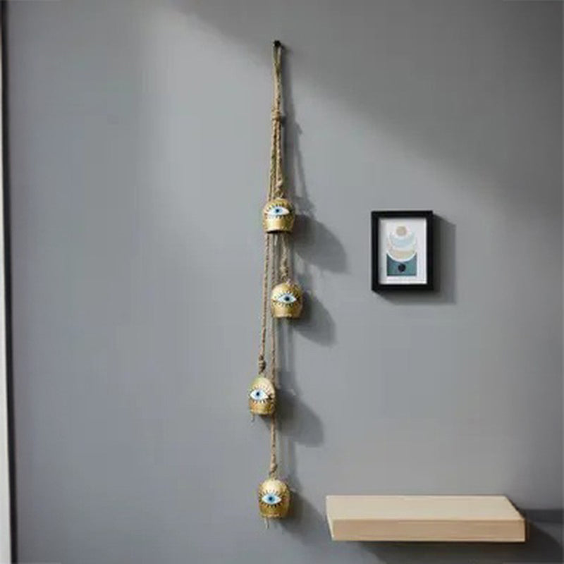 Golden Evel Eye Decorative Hanging Bell - Set Of Five media 4