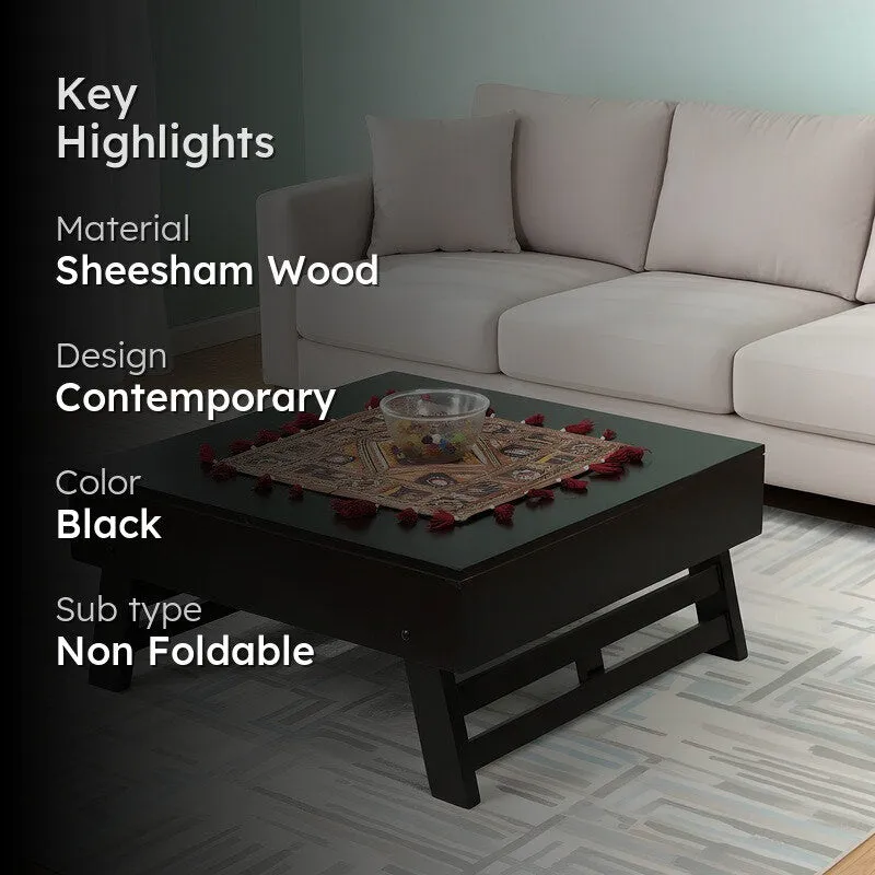 Servo Sheesham Wooden Center Table - Black media 2
