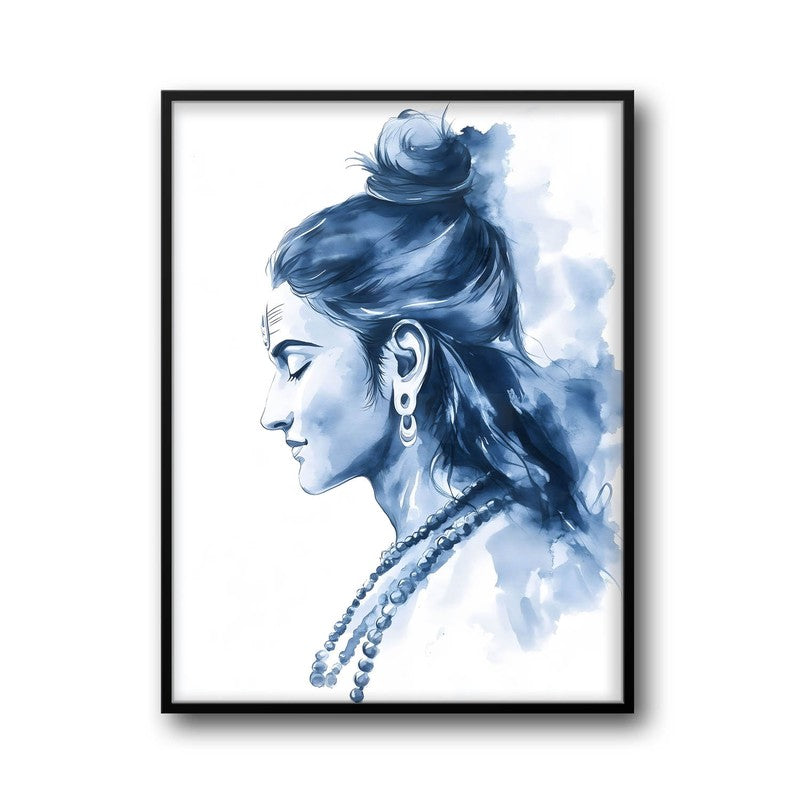 Moksha Shiva Spiritual Archival Paper Wall Painting With Frame - Black media 5
