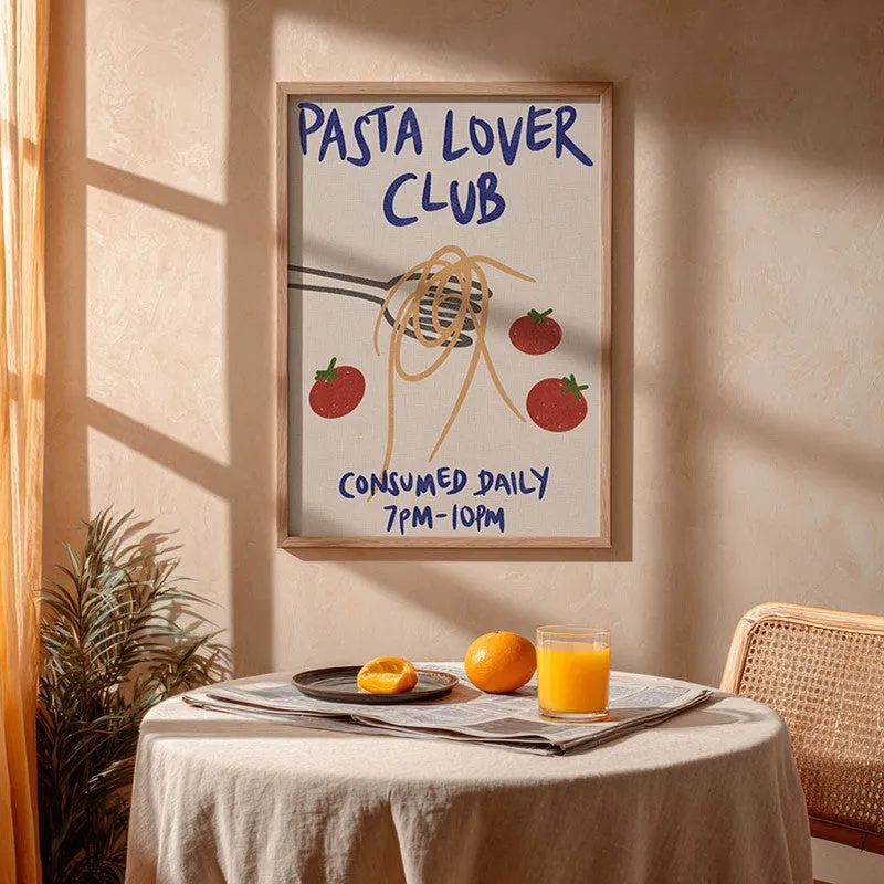 The Pasta Club Archival Canvas Wall Art - White media 5
