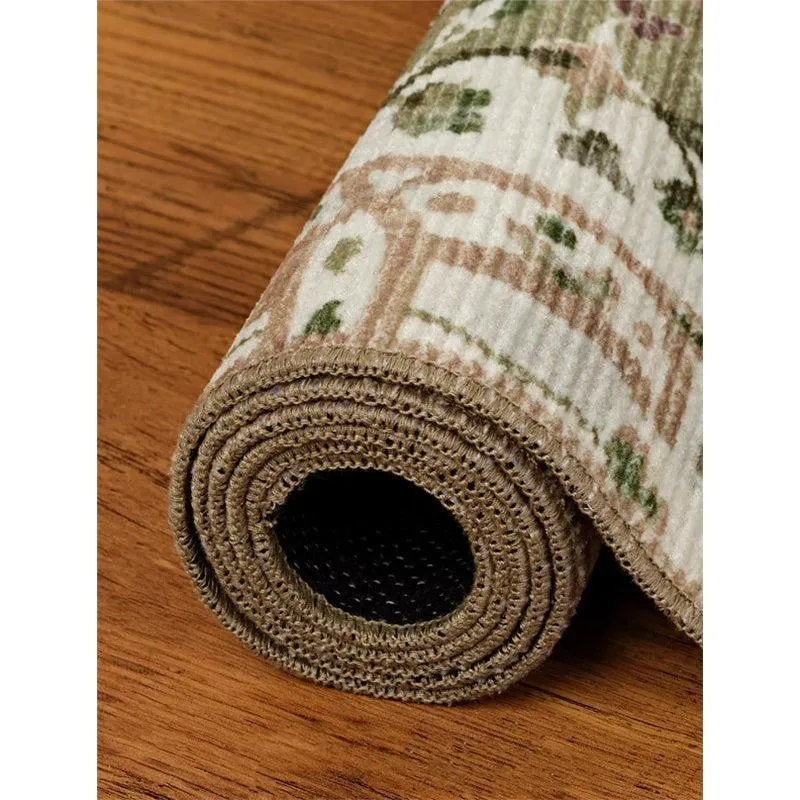 Ruba Ethnic Polyester Carpet - Olive Green media 7