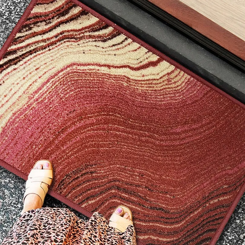 Dune Abstract Nylon Door Mats - Beige,Maroon media 3