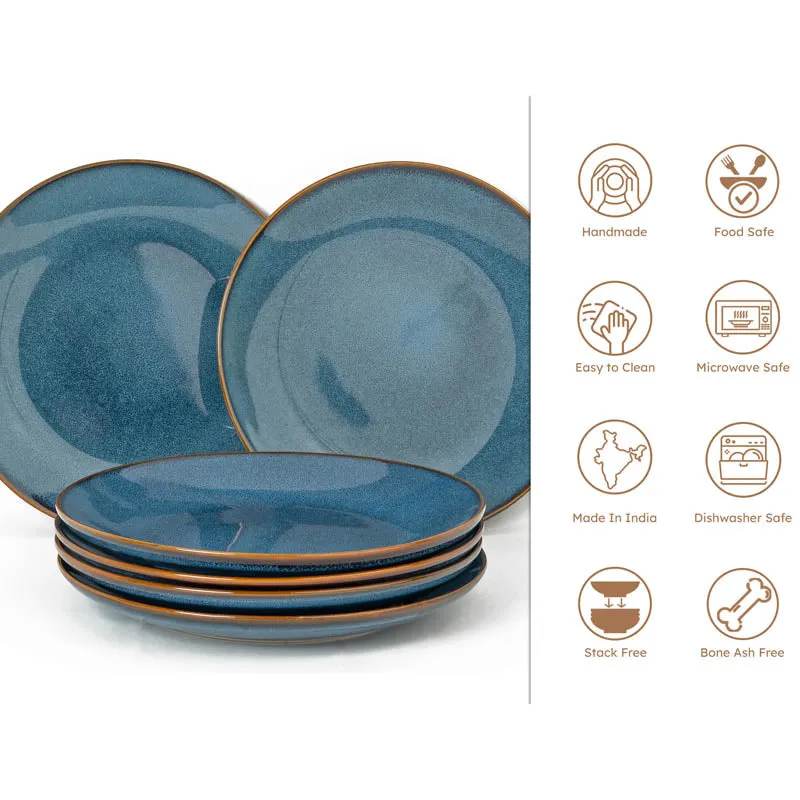 Tarangini Handmade Dinner Plate (Blue) - Set of Six media 5