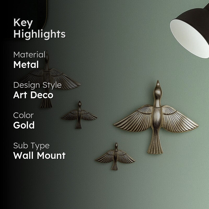 Freedom Flight Bird Metal Wall Accent - Set Of Four media 2