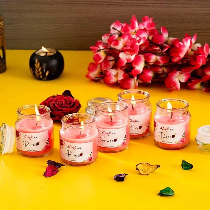 Nithya Rose Scented Jar Candle - Set Of Five media 3