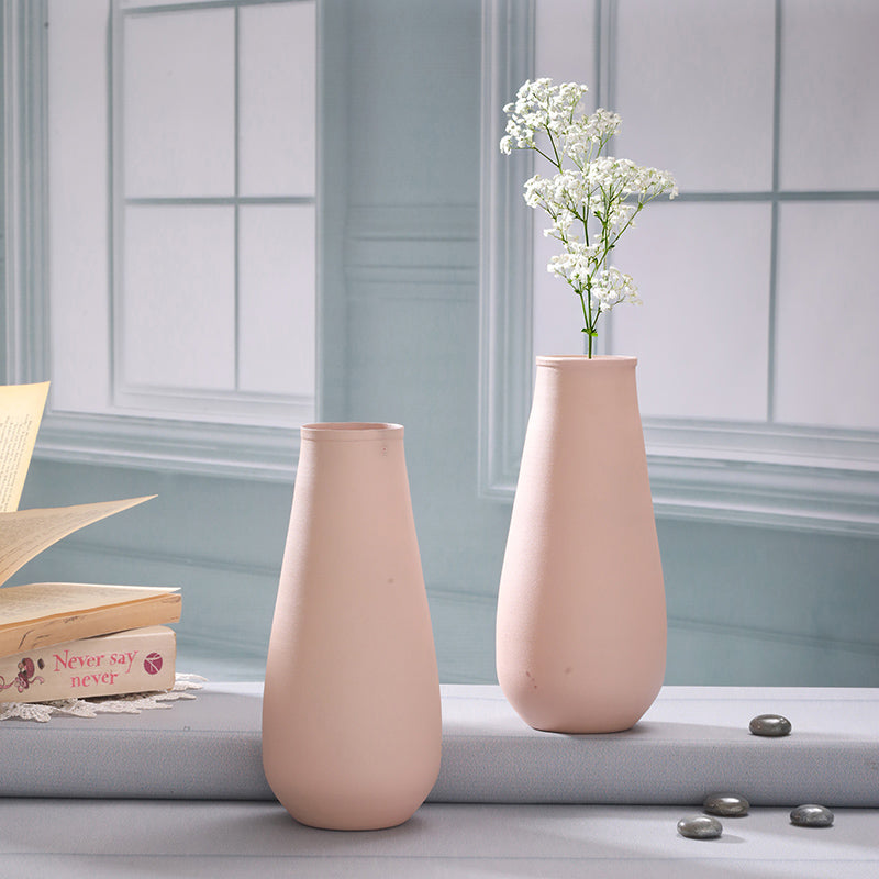 Areitha Metal Vase (Baby Pink) - Set Of Two