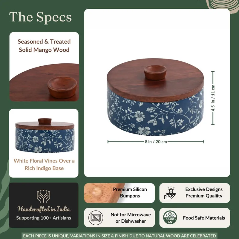 Indigo Vines Wood Roti Box media 14
