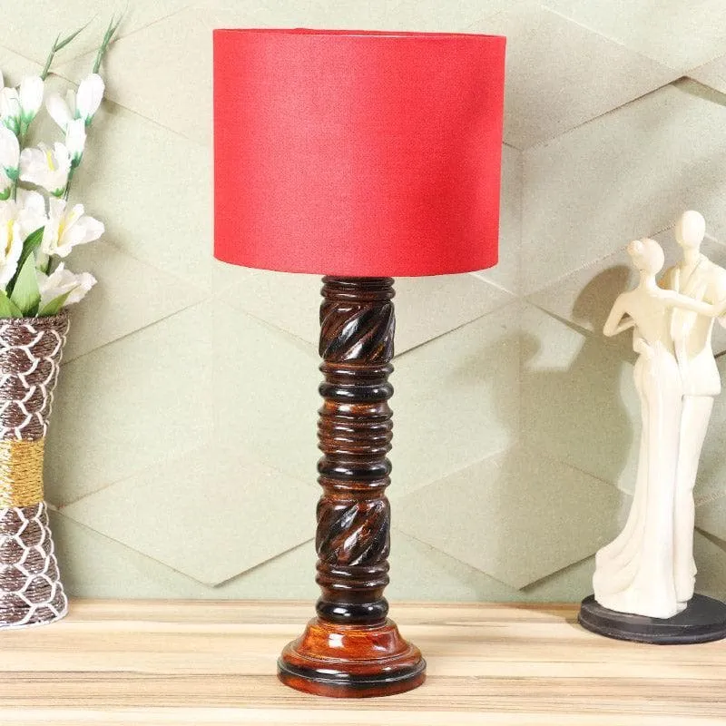 Rosa Jericho Fabric Table Lamp - Red,Brown media 1