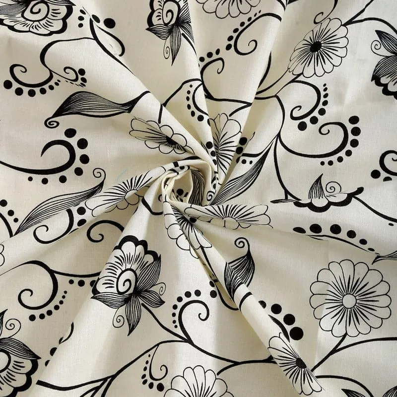 Swayam Doniya Floral Cotton Bedsheet (Blue) - 160 TC media 4