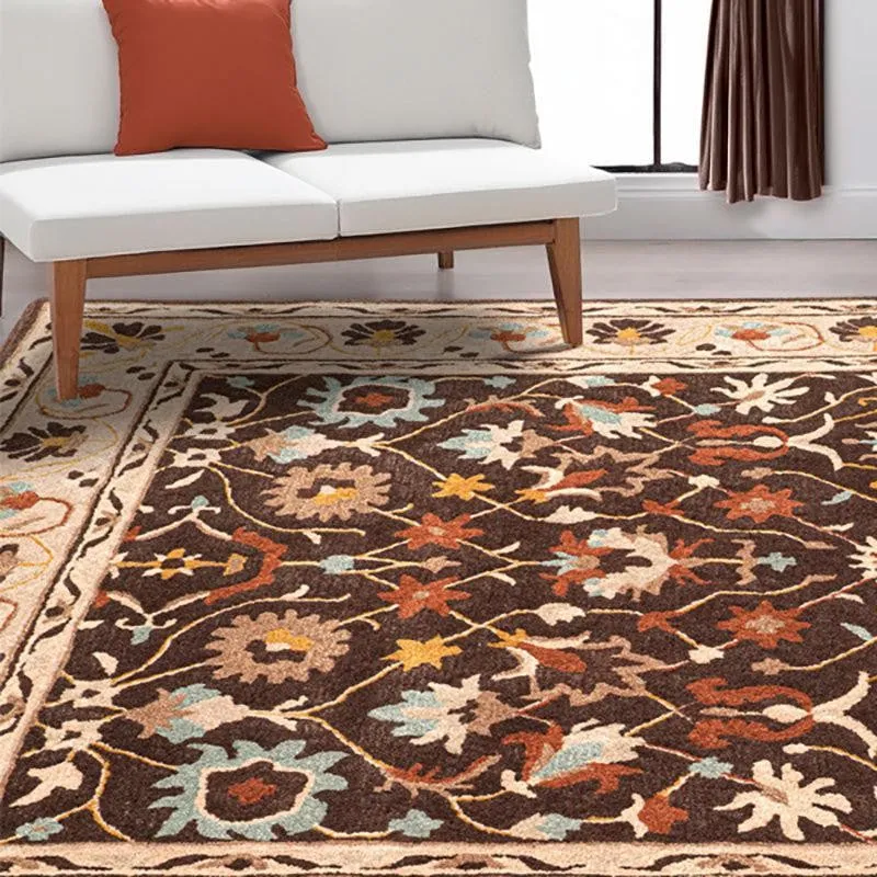 Ahriman Hand Tufted Ethnic Wool & Nylon Carpet - Brown media 3