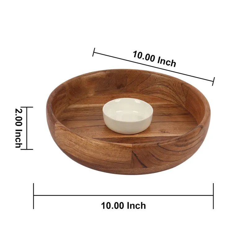 Grain Glow Sushi (Wood,Ceramic) Platter - Two Piece Set media 9