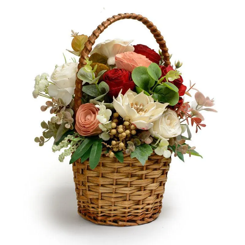 Storybook Blooms Artificial Solawood Flower Bunch With Pot media 5