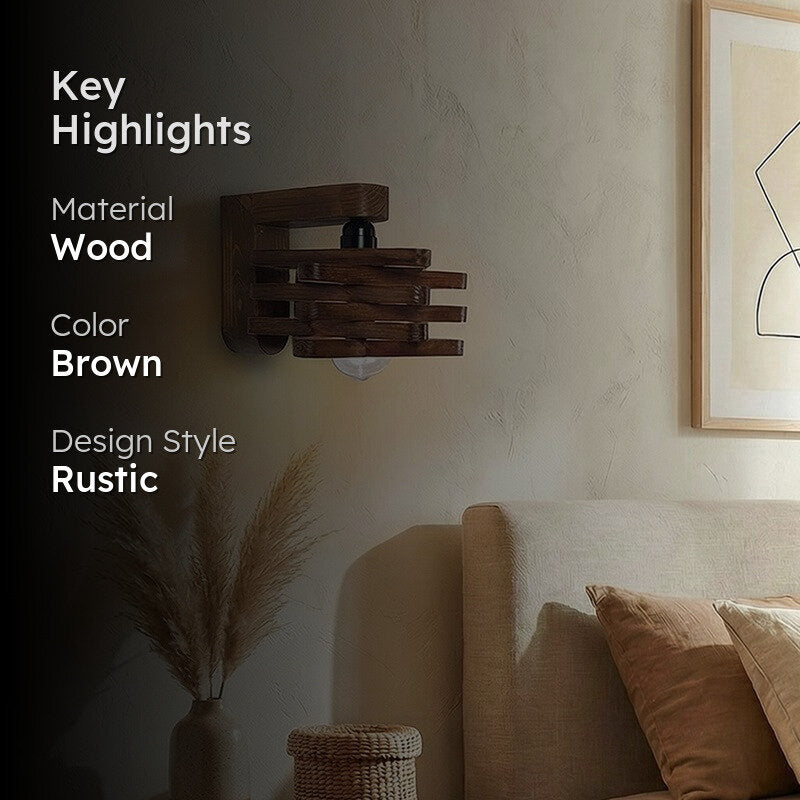 Nordique Wooden Wall Lamp media 2