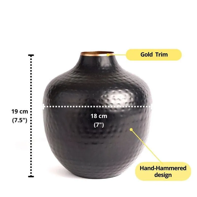 Francine Metal Vase - Black media 5