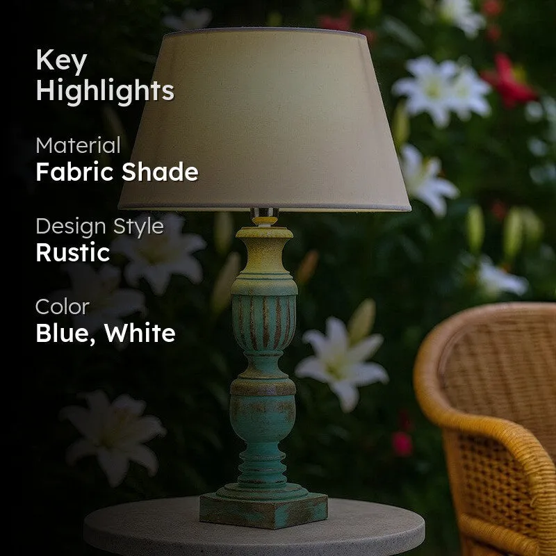 Lueur Fabric Table Lamp - Blue,White media 2