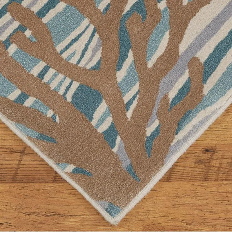 Coral Hand Tufted Dream Abstract Wool & Nylon Carpet - Turquoise media 5