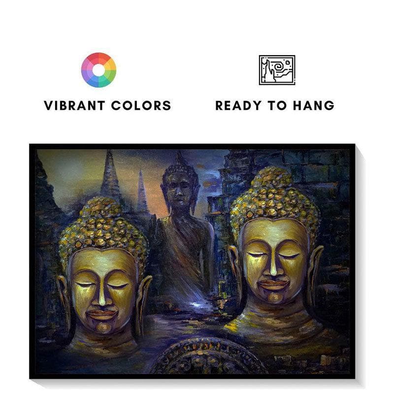 The Buddha Canvas Wall Painting - Black Frame media 5