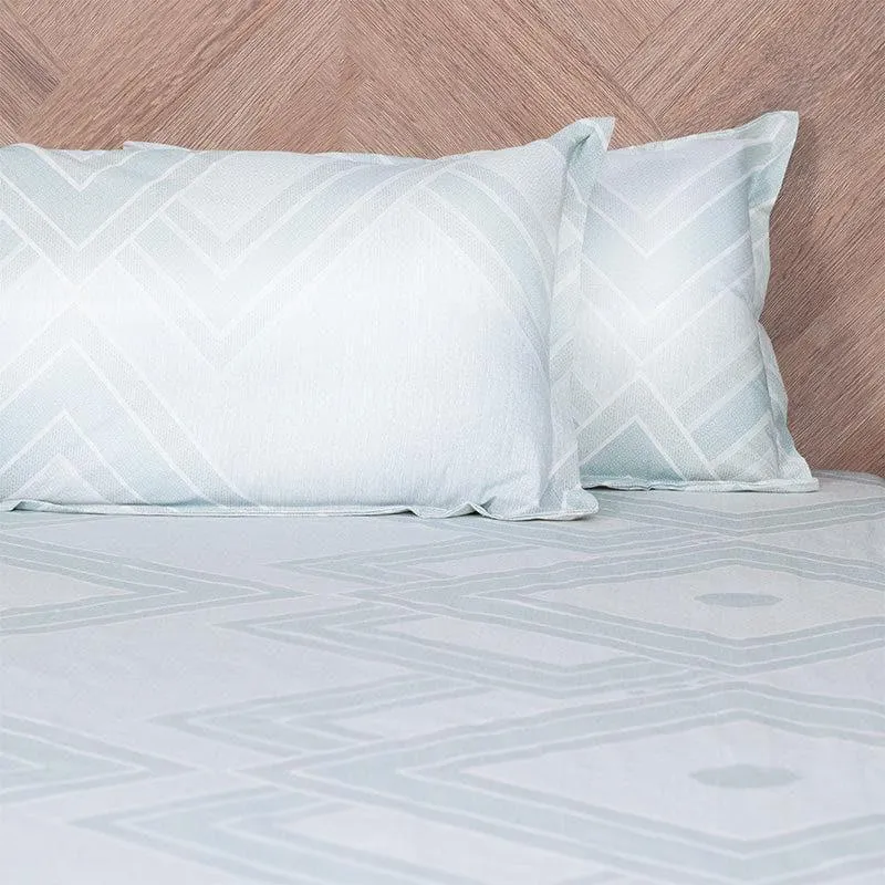Neinia Printed Reversible Cotton Bedsheet (Green,Beige) - 170 TC media 5