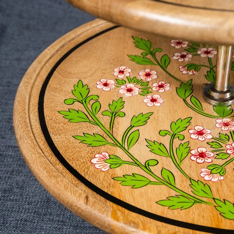 Blossom Charm Floral Wooden Two-Tier Cake Stand media 8