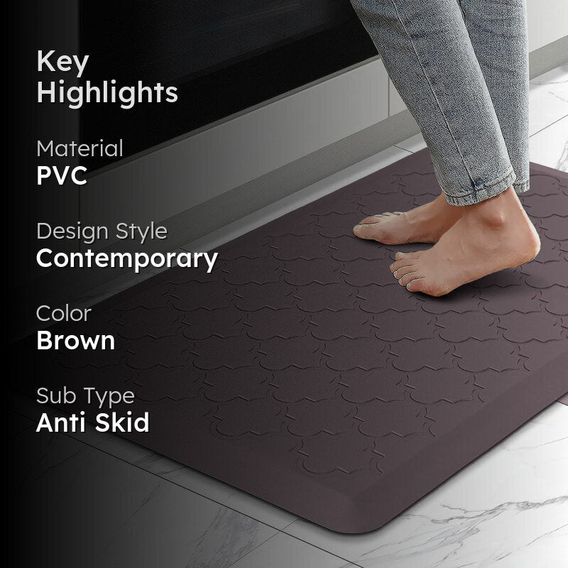 Medina Step Anti Skid PVC Anti-Fatigue Mat - Coffee media 2