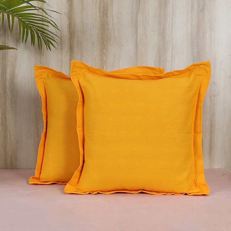 Swayam Tona Printed Cushion Cover (Yellow) - Set of Two media 2