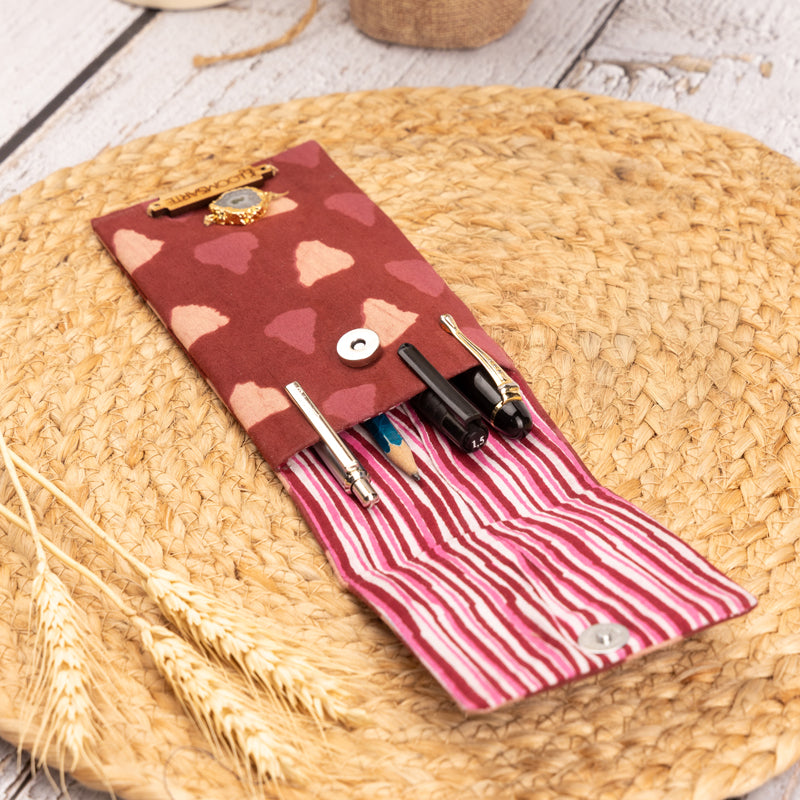 Bagru Rhythm Multiutility Fabric Pouch media 3