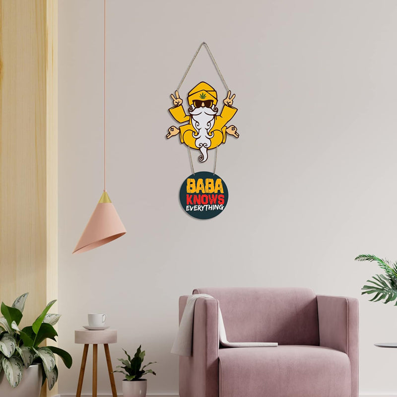 Baba Knows Polyester & MDF Wall Hanging