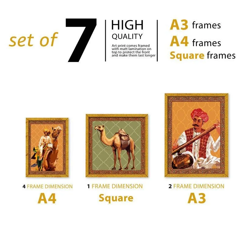 Rajasthani Muse Wall Art - Set Of Seven media 6