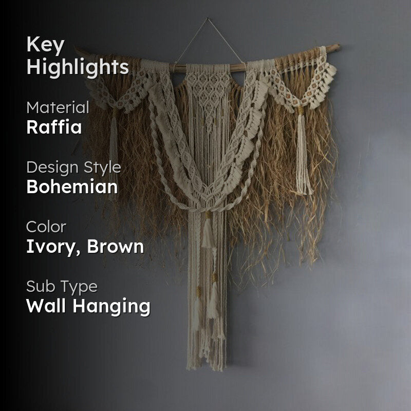 Willow Knot Macrame Raffia Wall Accent media 2