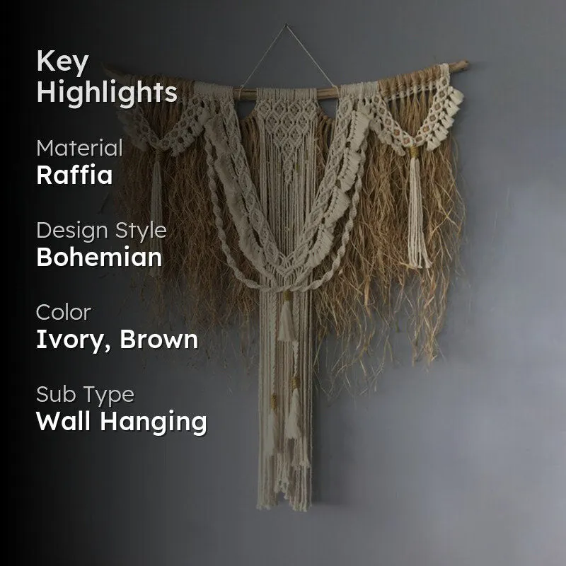 Willow Knot Macrame Raffia Wall Accent media 2