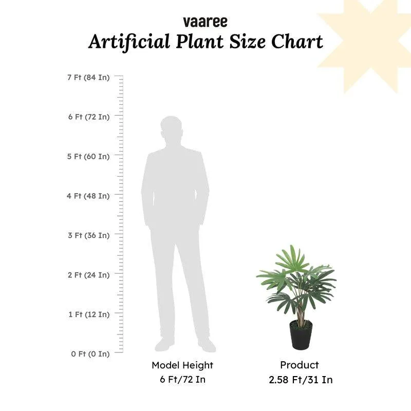 Pureleaf Rhapis Palm Artificial Plant Without Pot - 2.6 Feet media 8