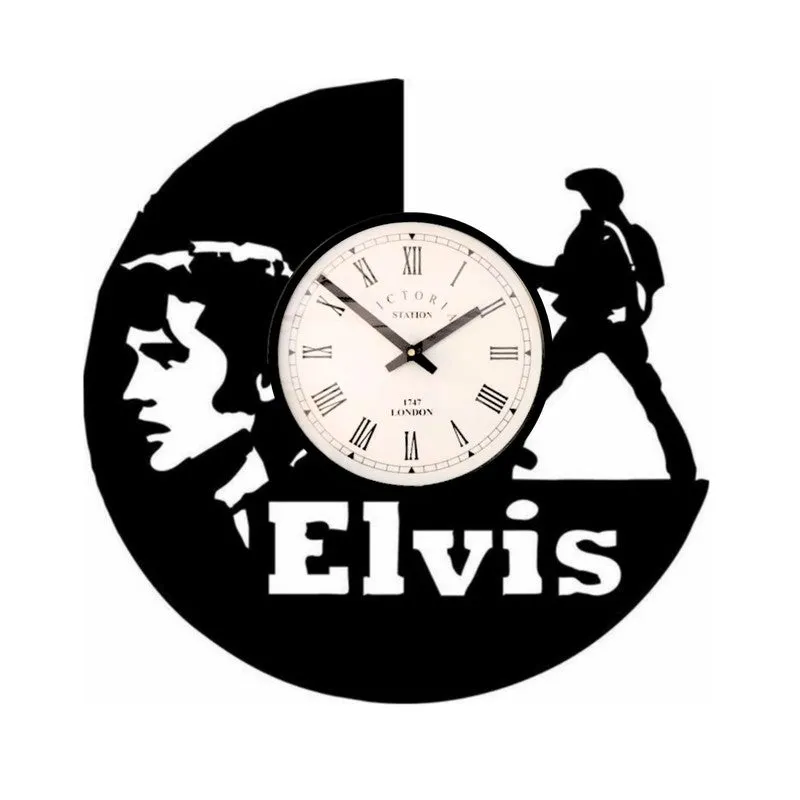 Elvis Steel Analog Wall Clock - Black media 4