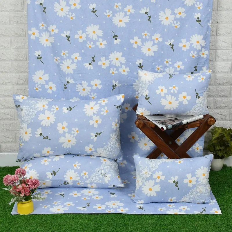 Orchid Dream Bedding Set (Blue) - Five Piece Set media 5