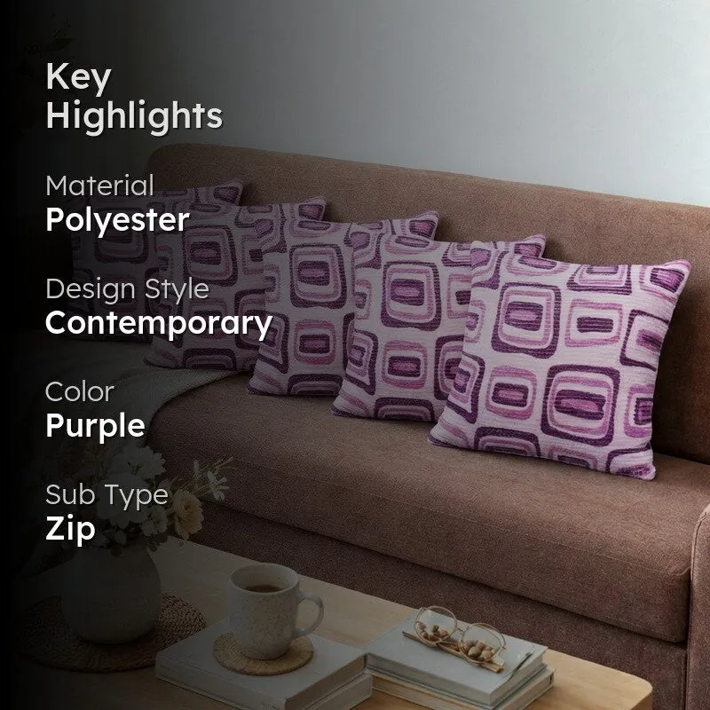 Squarecraft Cushion Cover (Purple) - Set Of Five media 2