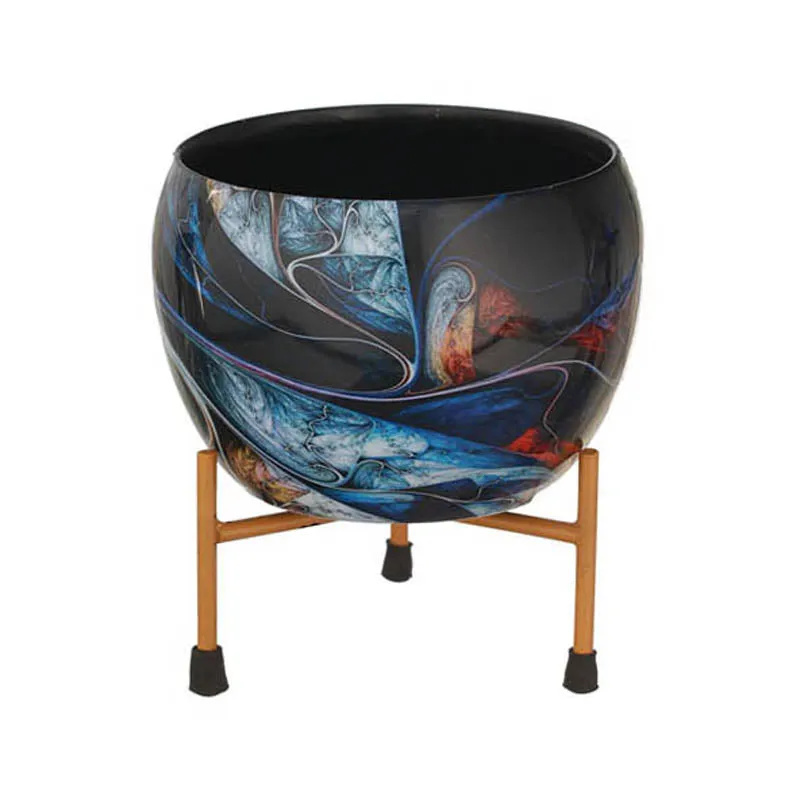 Glaze Glam Handcrafted Planter With Stand - Four Piece Set media 14