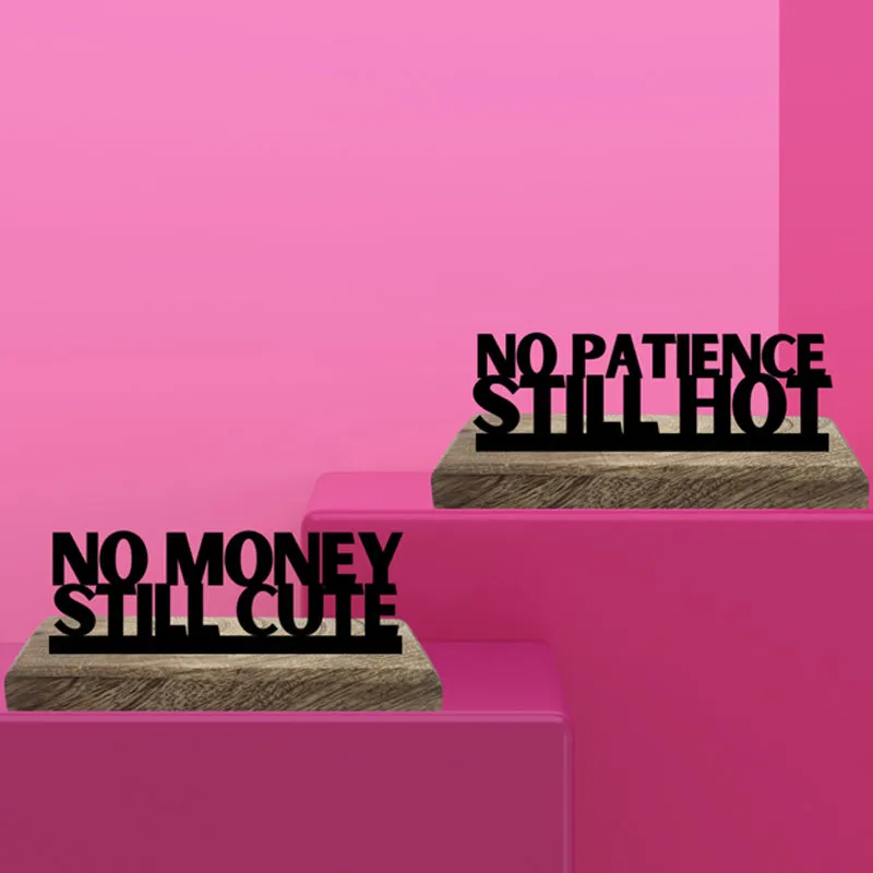 No Money, Still Cute Typography Showpiece - Set Of Two media 3