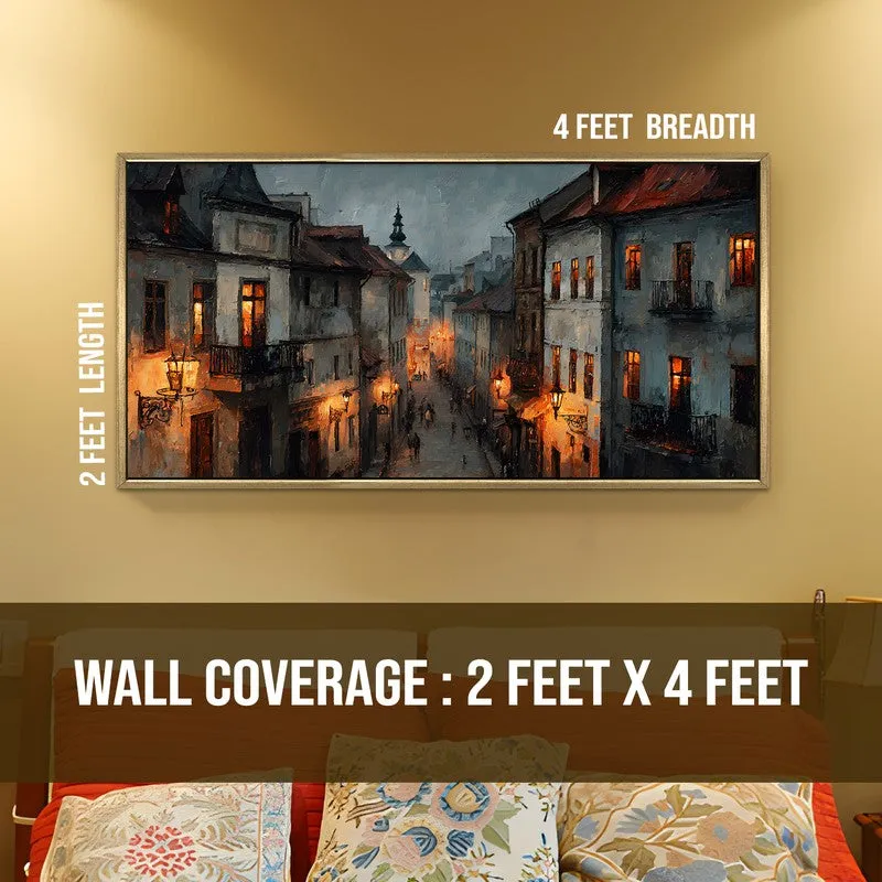 Dusklit Way Canvas Wall Painting With Frame media 9