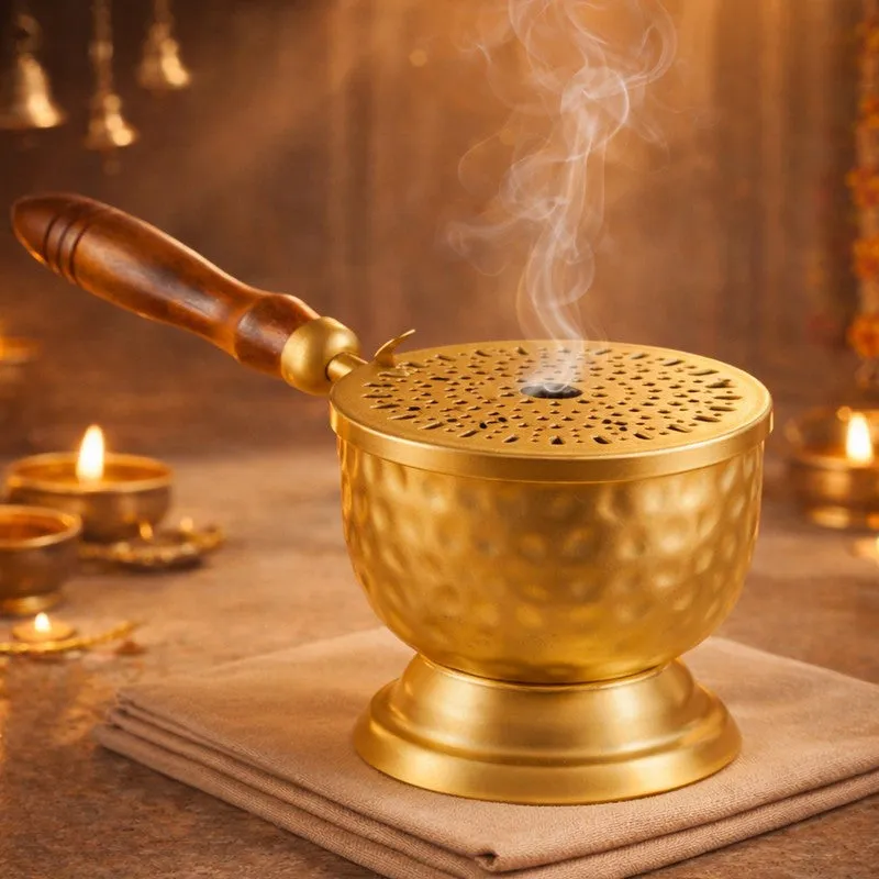Dhyan Deep Incense Holder - Gold media 6