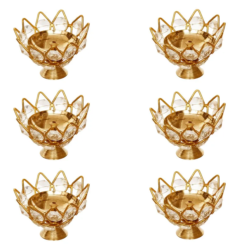 Kamala Crystal Festive Diya - Set Of Six media 4