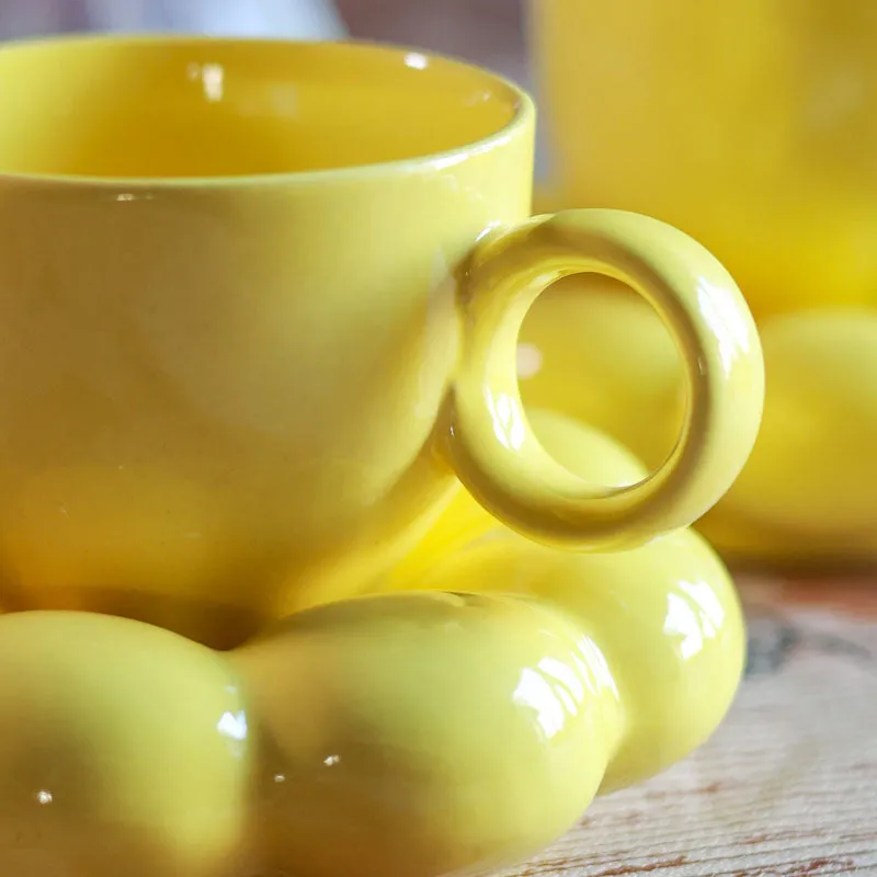 Bubble Buddy Cup & Saucer (Yellow/200 mL Each) - Set of Two media 4