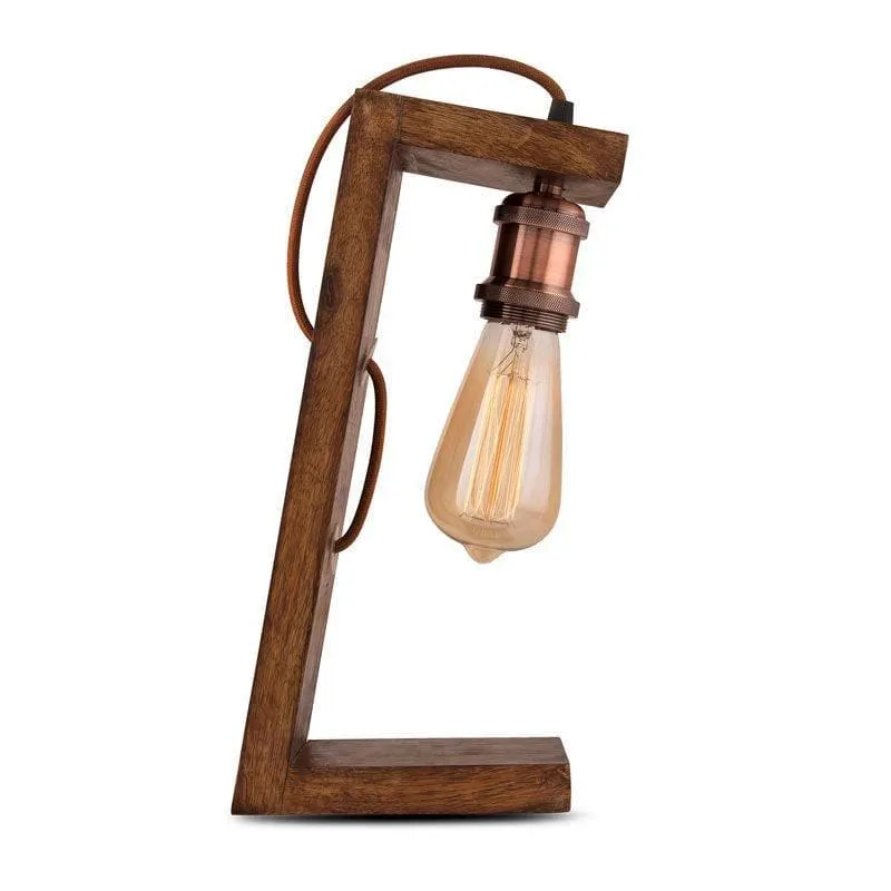 Rustic Aura Wooden Table Lamp media 4