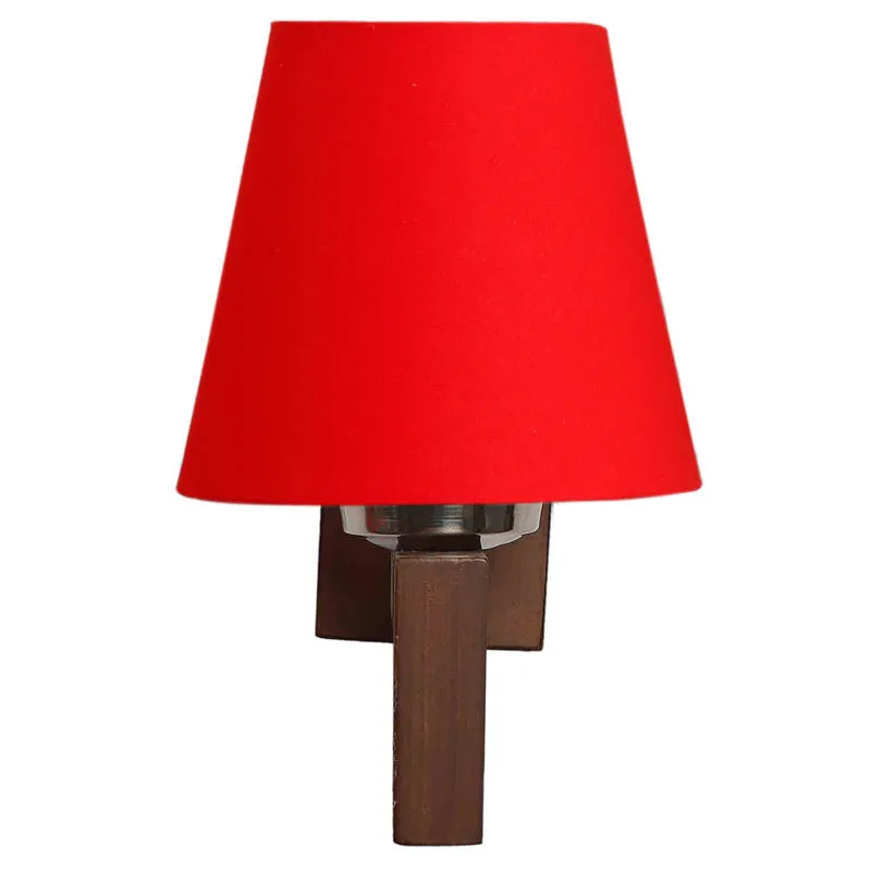Rood Conical Wooden Wall Lamp media 7