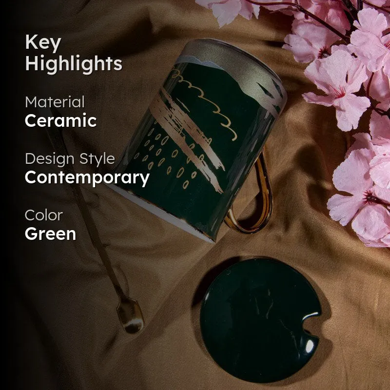 Alessi Ceramic Coffee Mug (250 mL/Green) - Two Piece Set media 2