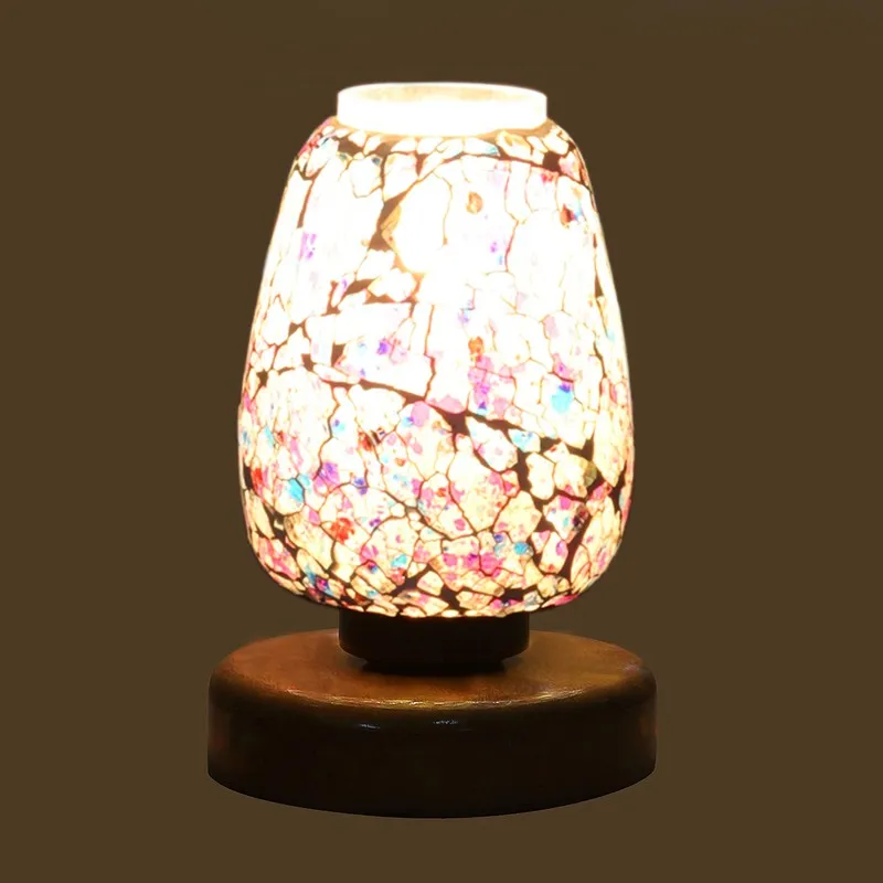 Astryl Glass Table Lamp With Wooden Base - Multicolor media 6