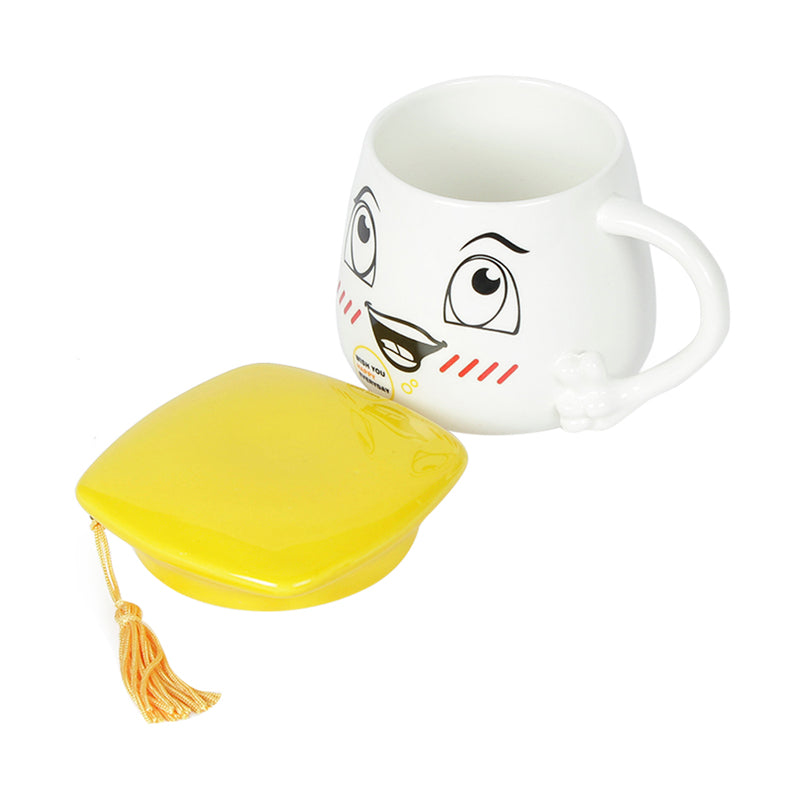 Graduation Cap Happy Mug With Lid (400 mL) - Yellow media 5