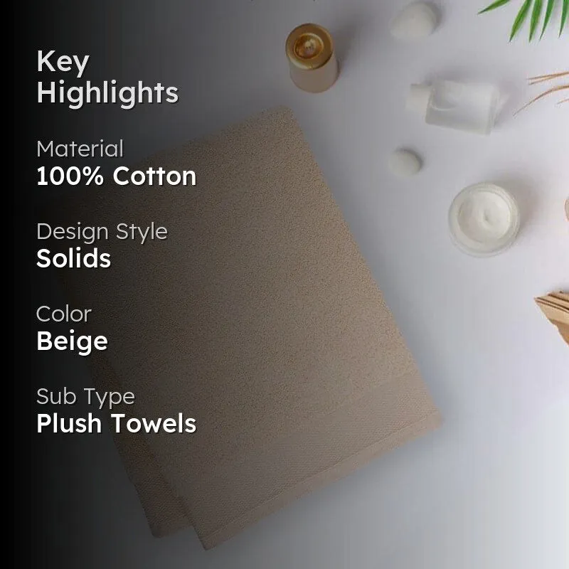Micro Cotton Soft Serenity Solid Bath Towel - Beige media 2