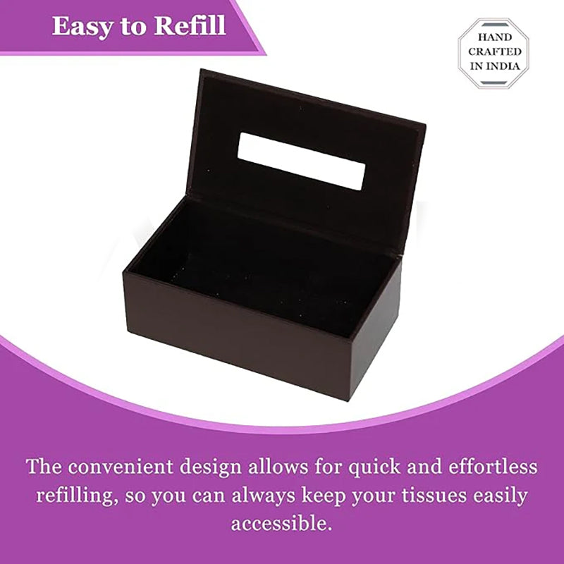 Elvan Faux Leather Tissue Holder - Black media 7